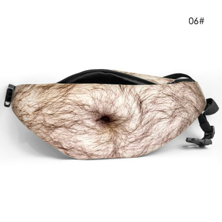Unisex Funny Dadbag Dad Bod Beer Fat Belly Waist Bags Fanny Pack Flesh Colored 